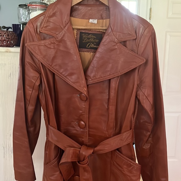 VINTAGE Altman Leather Coat - Picture 2 of 5